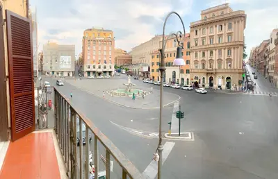 a view of a city street from a balcony at Pied a Terre Barberini in Rome