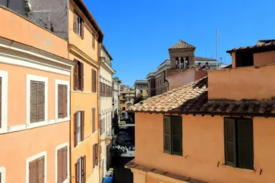 an overhead view of an alley between buildings at Campo Dei Fiori Home in Rome