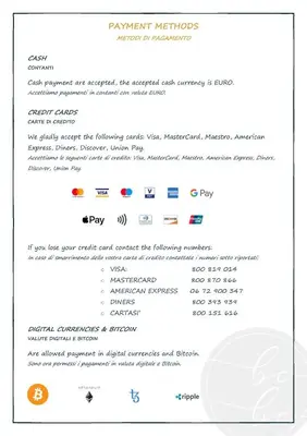 a screenshot of the payment methods page of a website at BEIGE ET BLE' GuestHouse in Rome