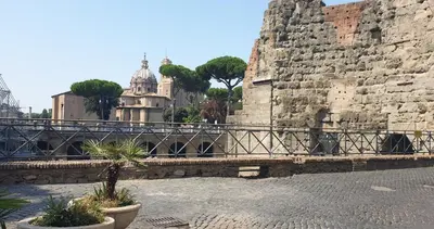 a building with a bridge and a tree in front of it at Luxury House Colosseo in Rome