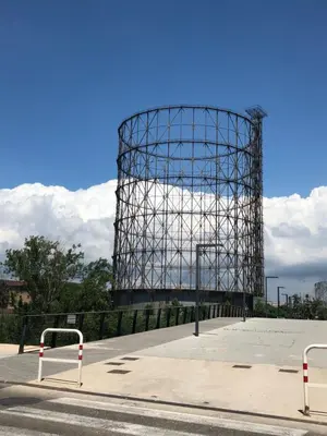 a large metal structure in a parking lot at B&B Acasadibarbara in Rome