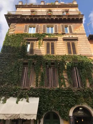 a building with ivy growing on the side of it at Vatican Color House in Rome