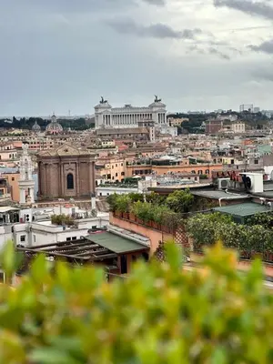 a view of a city with buildings and trees at Vatican Color House in Rome