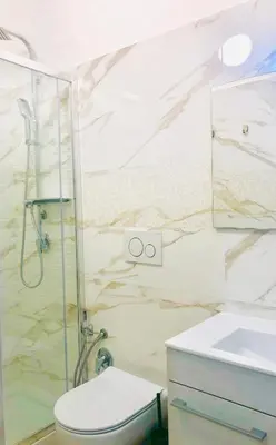 a bathroom with a shower and a toilet and a sink at ABID'S PALACE IN TERMINI in Rome
