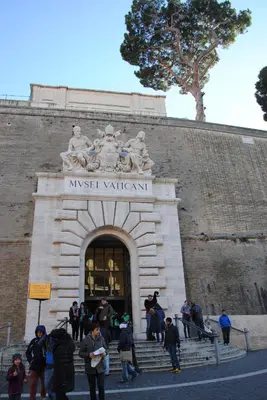 a group of people standing in front of a building at White Vatican in Rome
