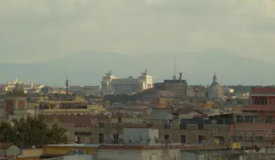 a view of a city with many buildings at Panoramic View of St. Peter in Rome