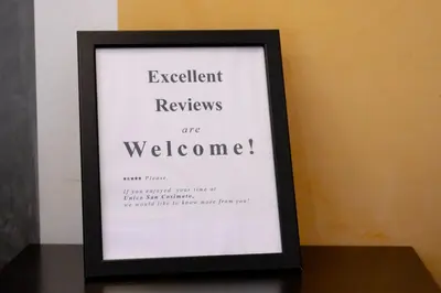a picture of a sign in a frame on a table at New Unico San Cosimato in Rome