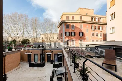 a view from the balcony of a building at La Suite al Vaticano in Rome