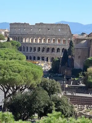 a view of the colosseum and the coliseum at Elegante appartamento immerso nei Fori Imperiali in Rome