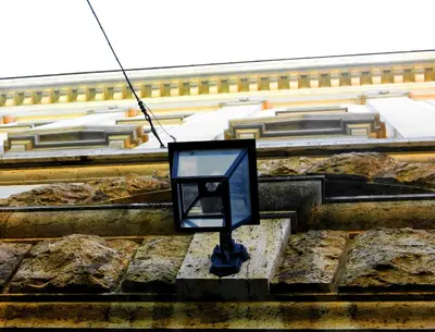 a street light on top of a building at NIK Rooms in Rome