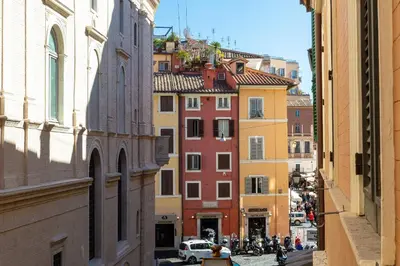 a view of a city street with buildings at The Dreamers House in Rome