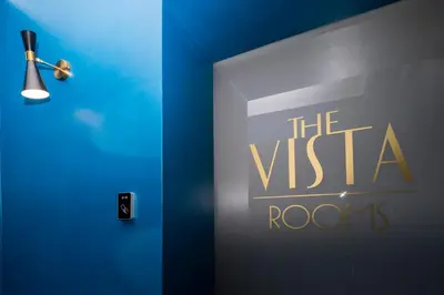a door with the visa rooms sign on it at The Vista Rooms & Terrace in Rome