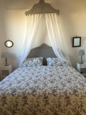 a bedroom with a bed with a canopy at SUPERATTICO SUL COLOSSEO in Rome