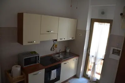 a small kitchen with a sink and a microwave at Andreina a San Pietro Apartment in Rome