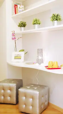 a shelf with plants and a stools in a room at Bye Bye Roma Pantheon Suite in Rome