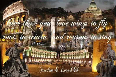 a picture of a city at night with the words divorce those your love vows to at Freedom Love B&B in Rome