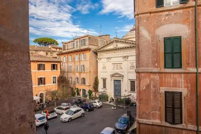 a view of a city street with parked cars at Casa Monticelli in Rome