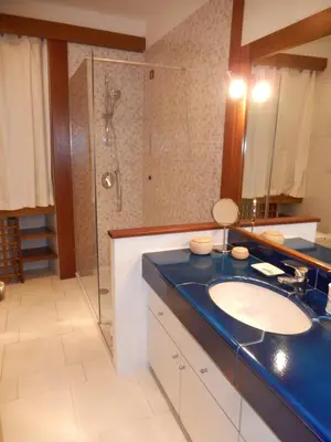a bathroom with a sink and a shower at Colosseo Homerents 2 in Rome