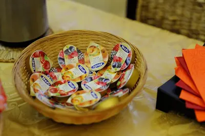 a basket of candy on a table at La Casa Romana in Rome