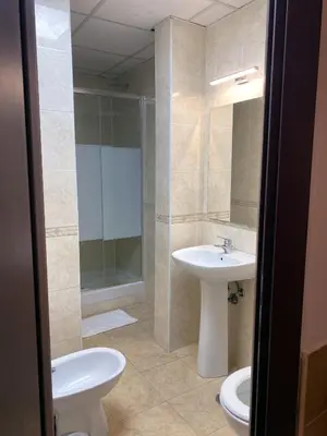 a bathroom with a sink and a toilet and a shower at Hotel Alex Square in Rome