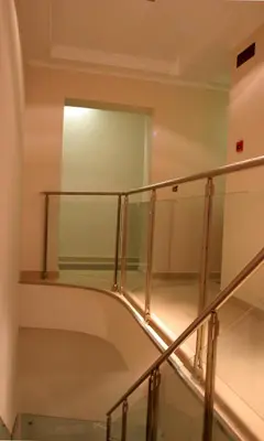 a set of glass stairs in a building at Hotel Garda in Rome