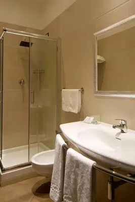 a bathroom with a sink and a shower at Hotel Argentina in Rome