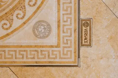 a drawing of a tile floor with a logo on it at Hotel Pantheon in Rome