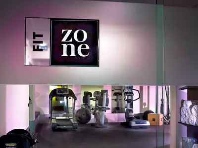 a room with a group of beauty equipment on a wall at Hotel Zone in Rome