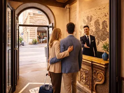 a restaurant with tables and chairs and umbrellas at Hotel Diplomatic in Rome