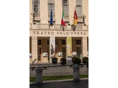 a view of the facade of the frauenkirchen building at Golden Tulip Rome Piram in Rome