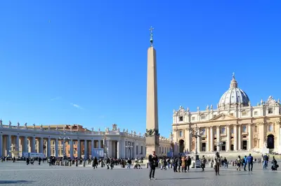 a large building with a monument in front of it at Magenta Vaticano Fornaci in Rome
