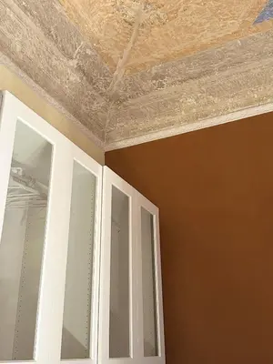 a room with a ceiling and some glass doors at House Montebello in Rome