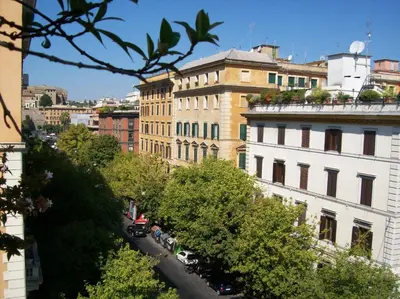 a view of a city street with buildings at Hotel Prati in Rome