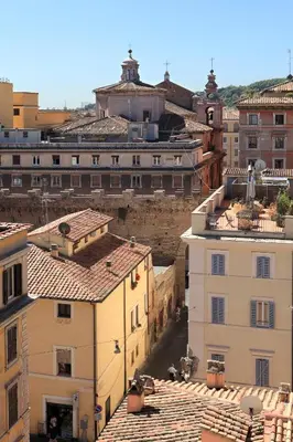 an aerial view of a city with buildings at Trianon Borgo Pio Aparthotel in Rome