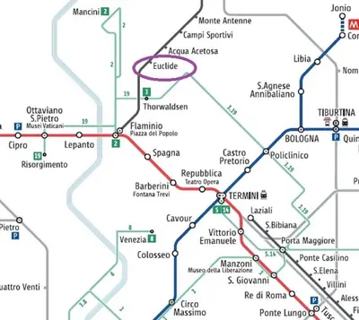 a map of the melbourne metro map at Suite Casa Pariolina in Rome