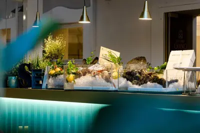 a counter with a bunch of fruits and vegetables at Villa Zaccardi in Rome