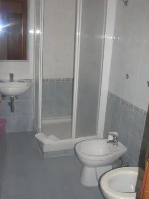 a bathroom with a shower and a toilet and a sink at Serendipity in Rome