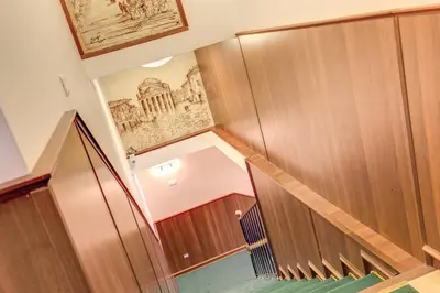 an overhead view of a staircase in a building at Hotel Flavio in Rome