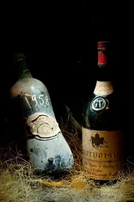 two bottles of wine sitting next to each other at Hotel Genova in Rome