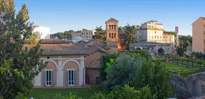 an old building in the middle of a city at Kolbe Hotel Rome in Rome