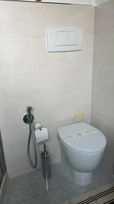 a bathroom with a toilet and a shower in it at A.D. Navona Apartment in Rome