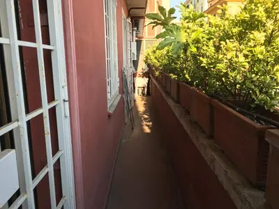 an alley with plants on the side of a building at Lovely Suite accogliente appartamento tra Policlinico e Piazza Bologna in Rome
