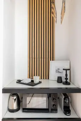 a desk in a room with a counter top at LABICANA Apt - Colosseum in Rome