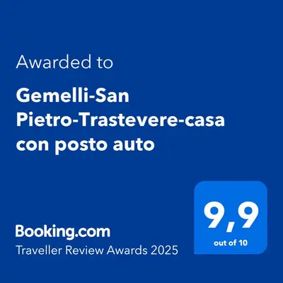 a screenshot of a phone with the text awarded to genel san pietro at Gemelli-San Pietro-Trastevere-casa con posto auto in Rome