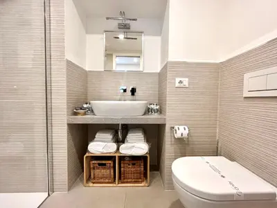 a bathroom with a sink and a toilet at TRASTEVERE URBAN SUITE in Rome