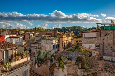 an aerial view of a city with buildings at Navona Sky Palace in Rome