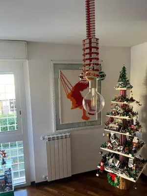 a christmas tree in the corner of a living room at Cip's Brickhouse in Rome