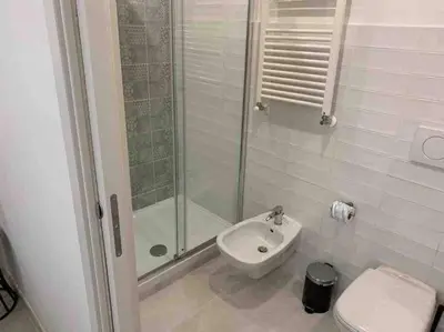 a bathroom with a shower and a sink and a toilet at COLOSSEUM LUXURY HOME in Rome