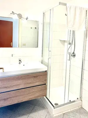 a bathroom with a shower and a sink at Apt in front of the Vatican City in Rome