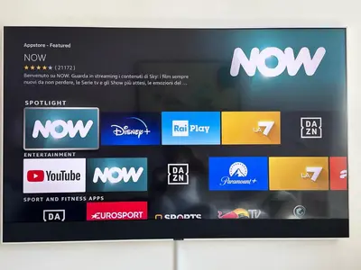 a television screen with many different logos on it at Royal Domus Of Rome in Rome